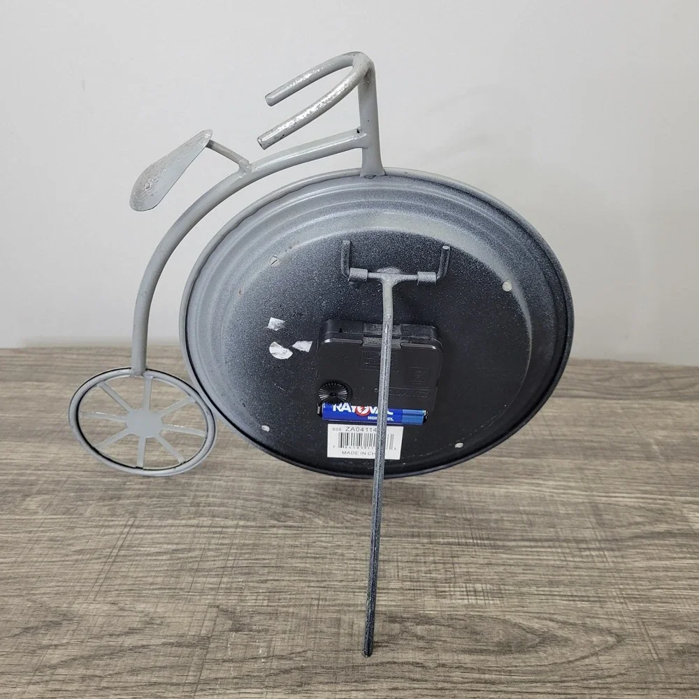 Farmhouse Bicycle Desk Shelf‎ Tabletop Clock Roman Numeral Rustic Shabby Decor